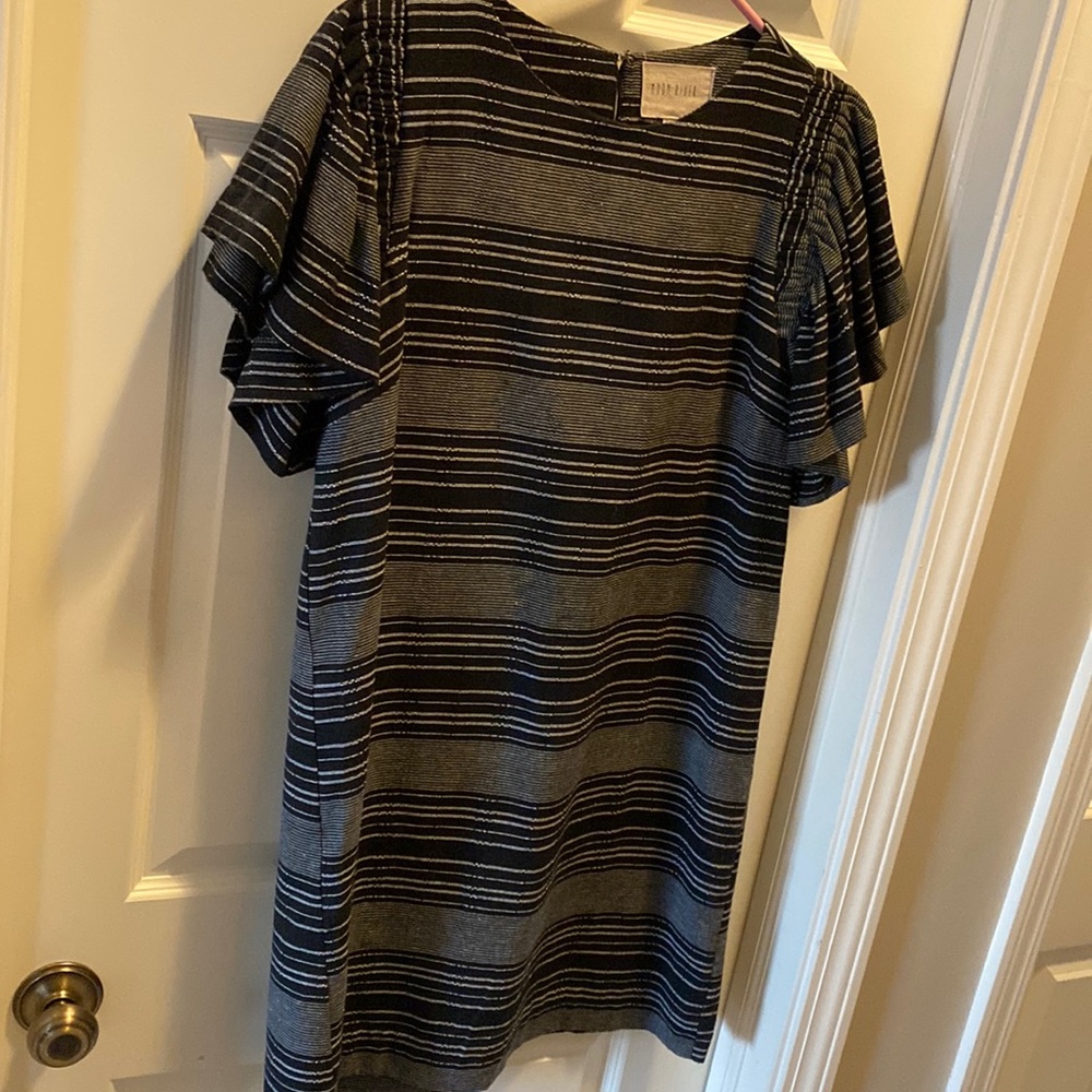 Anthropologie brand - Moon River midi dress. Poofy, flowy sleeves. Black & white
